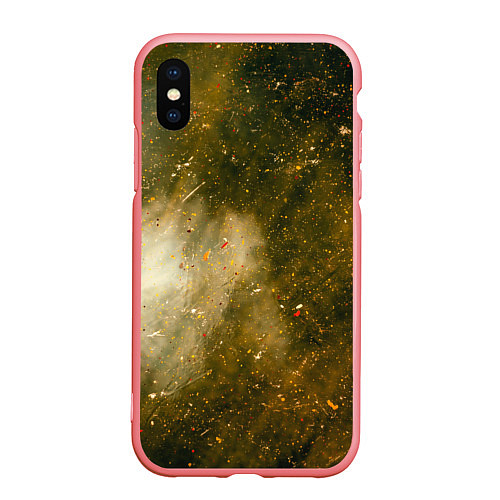 Чехол iPhone XS Max матовый Золотистый туман и краски / 3D-Баблгам – фото 1