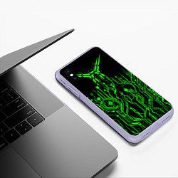 Чехол iPhone XS Max матовый Кислотный Киберпанк-модерн, цвет: 3D-светло-сиреневый — фото 2