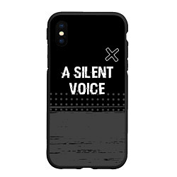 Чехол iPhone XS Max матовый A Silent Voice glitch на темном фоне: символ сверх, цвет: 3D-черный