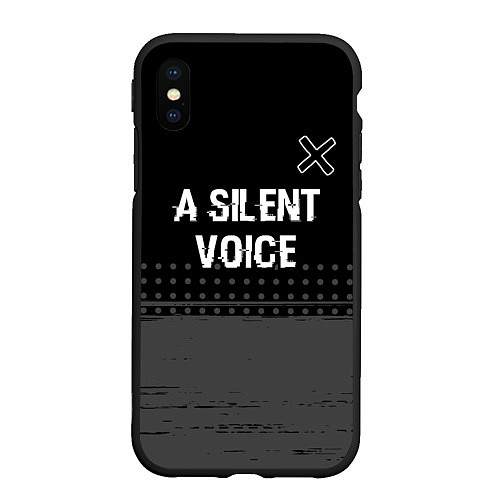 Чехол iPhone XS Max матовый A Silent Voice glitch на темном фоне: символ сверх / 3D-Черный – фото 1