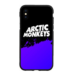 Чехол iPhone XS Max матовый Arctic Monkeys purple grunge, цвет: 3D-черный