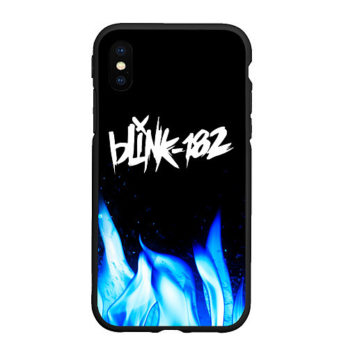 Чехол iPhone XS Max матовый Blink 182 blue fire / 3D-Черный – фото 1