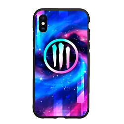 Чехол iPhone XS Max матовый Three Days Grace неоновый космос, цвет: 3D-черный