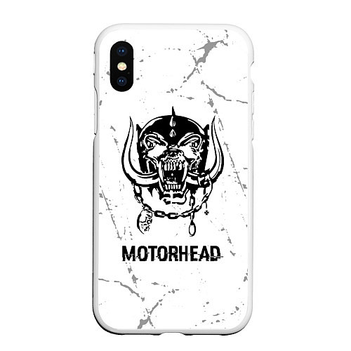 Чехол iPhone XS Max матовый Motorhead glitch на светлом фоне / 3D-Белый – фото 1