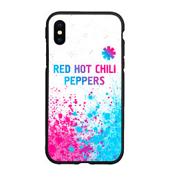 Чехол iPhone XS Max матовый Red Hot Chili Peppers neon gradient style: символ