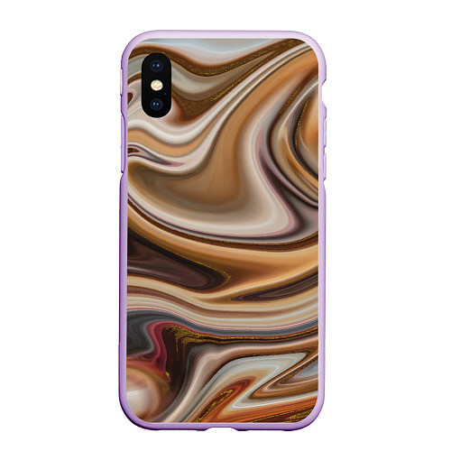 Чехол iPhone XS Max матовый Chocolate fantasy / 3D-Сиреневый – фото 1