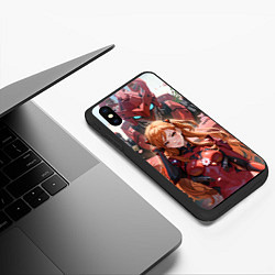 Чехол iPhone XS Max матовый Аска Ленгли и робот, цвет: 3D-черный — фото 2