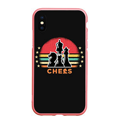 Чехол iPhone XS Max матовый Шахматные фигуры chess, цвет: 3D-баблгам