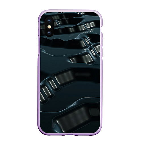 Чехол iPhone XS Max матовый Жидкий металл / 3D-Сиреневый – фото 1