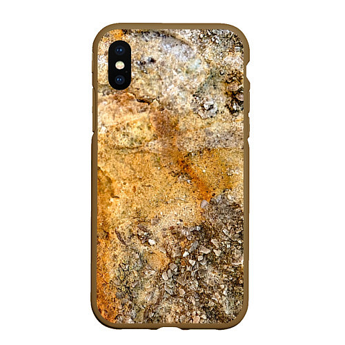 Чехол iPhone XS Max матовый Скалистая поверхность / 3D-Коричневый – фото 1