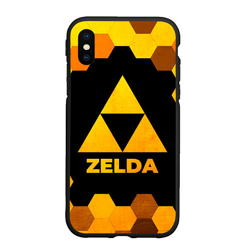 Чехол iPhone XS Max матовый Zelda - gold gradient / 3D-Черный – фото 1