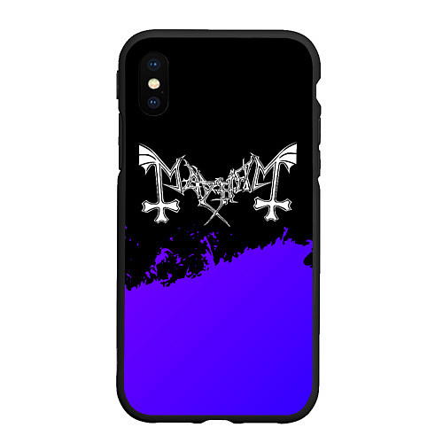 Чехол iPhone XS Max матовый Mayhem purple grunge / 3D-Черный – фото 1