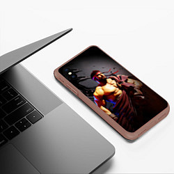 Чехол iPhone XS Max матовый Street Fighter: Ryu, цвет: 3D-коричневый — фото 2