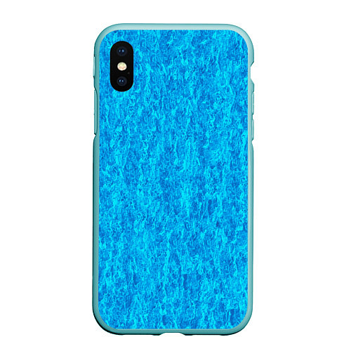 Чехол iPhone XS Max матовый Абстракция лазурный голубой / 3D-Мятный – фото 1