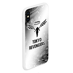 Чехол iPhone XS Max матовый Tokyo Revengers glitch на светлом фоне, цвет: 3D-белый — фото 2