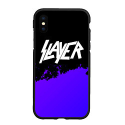 Чехол iPhone XS Max матовый Slayer purple grunge, цвет: 3D-черный