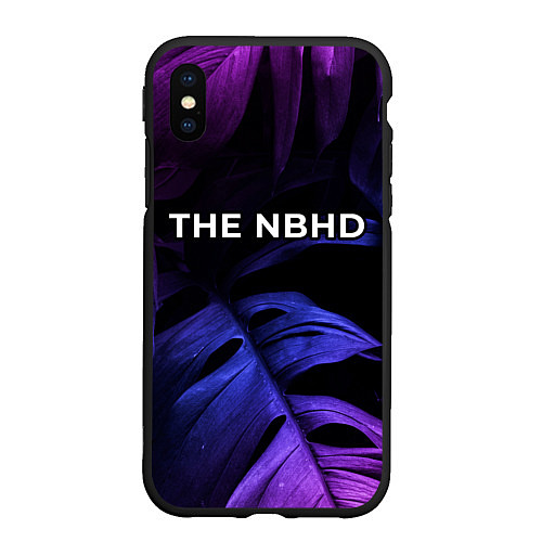 Чехол iPhone XS Max матовый The Neighbourhood neon monstera / 3D-Черный – фото 1