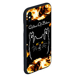 Чехол iPhone XS Max матовый Children of Bodom рок кот и огонь, цвет: 3D-черный — фото 2