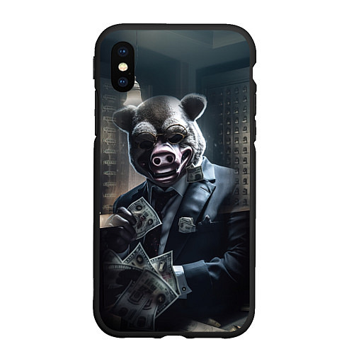 Чехол iPhone XS Max матовый Payday 3 animal mask / 3D-Черный – фото 1