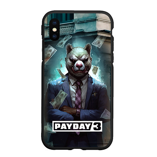 Чехол iPhone XS Max матовый Payday 3 bear / 3D-Черный – фото 1