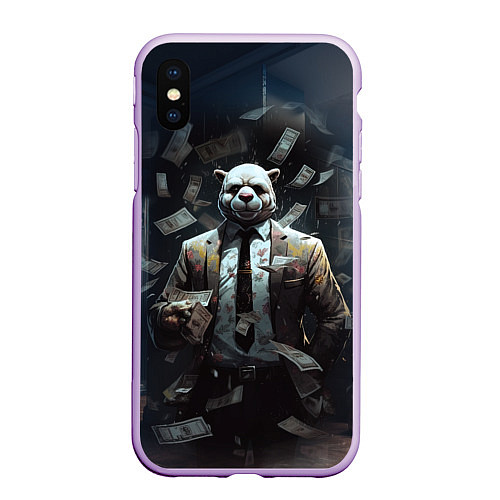 Чехол iPhone XS Max матовый Payday 3 animal mask / 3D-Сиреневый – фото 1