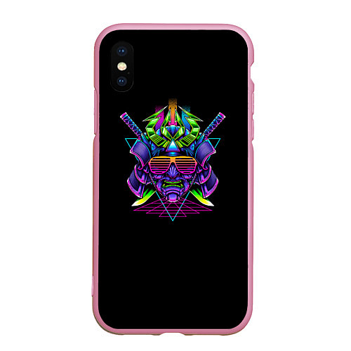 Чехол iPhone XS Max матовый Vaporwave CyberSamurai / 3D-Розовый – фото 1