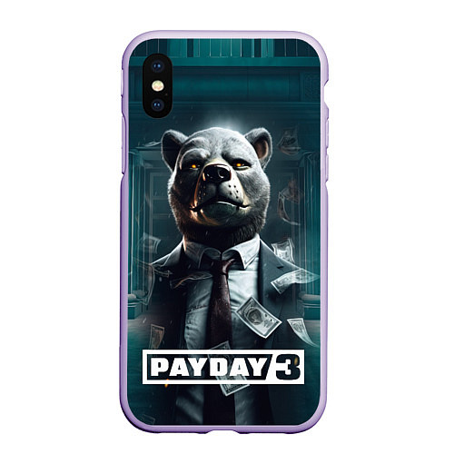 Чехол iPhone XS Max матовый Payday 3 bear / 3D-Светло-сиреневый – фото 1