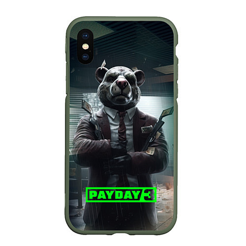 Чехол iPhone XS Max матовый Payday 3 dog / 3D-Темно-зеленый – фото 1