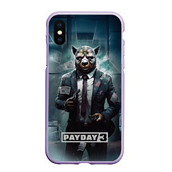 Чехол iPhone XS Max матовый Pay day 3 bulldog, цвет: 3D-светло-сиреневый