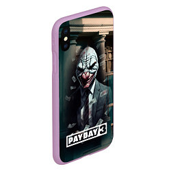 Чехол iPhone XS Max матовый Payday 3 mask, цвет: 3D-сиреневый — фото 2