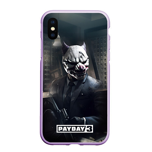 Чехол iPhone XS Max матовый Payday3 bulldog / 3D-Сиреневый – фото 1