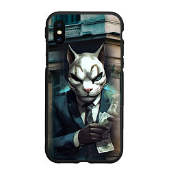 Чехол iPhone XS Max матовый Payday cat, цвет: 3D-черный