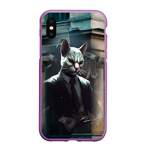 Чехол iPhone XS Max матовый Payday 3 cat bank / 3D-Фиолетовый – фото 1