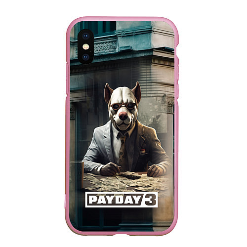 Чехол iPhone XS Max матовый Payday 3 dog / 3D-Розовый – фото 1