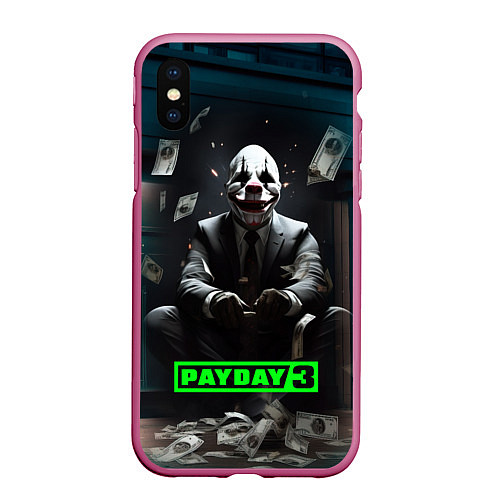 Чехол iPhone XS Max матовый Payday 3 game / 3D-Малиновый – фото 1