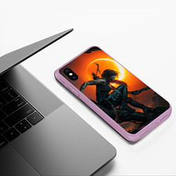 Чехол iPhone XS Max матовый Тень Лары Крофт, цвет: 3D-сиреневый — фото 2