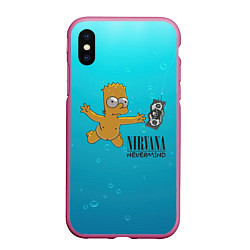 Чехол iPhone XS Max матовый Nirvana - Simpson, цвет: 3D-малиновый