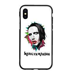 Чехол iPhone XS Max матовый Marilyn Manson art, цвет: 3D-черный