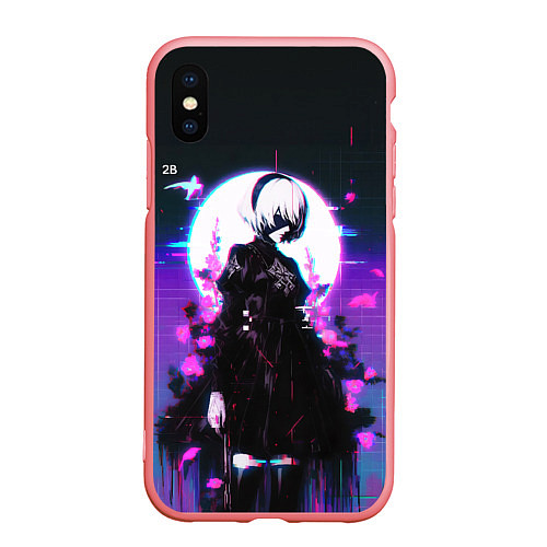 Чехол iPhone XS Max матовый Nier automata 2b neon / 3D-Баблгам – фото 1