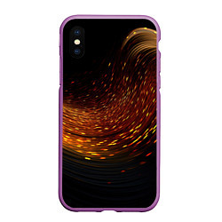 Чехол iPhone XS Max матовый Фон темное золото, цвет: 3D-фиолетовый