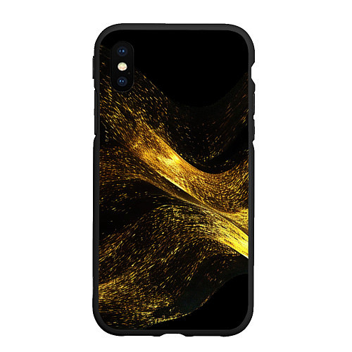 Чехол iPhone XS Max матовый Золотая пыльца / 3D-Черный – фото 1