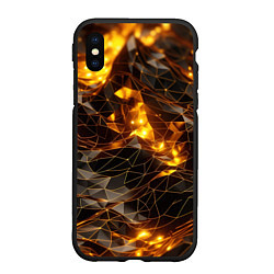 Чехол iPhone XS Max матовый Золотистая текстура, цвет: 3D-черный