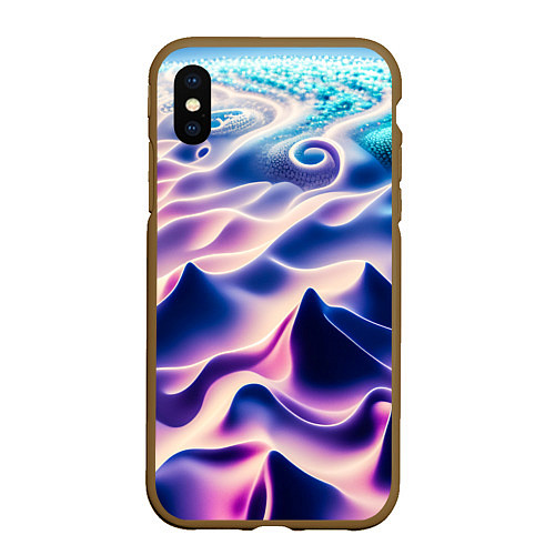 Чехол iPhone XS Max матовый Морское дно абстракция / 3D-Коричневый – фото 1