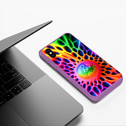 Чехол iPhone XS Max матовый Паутина абстракция, цвет: 3D-фиолетовый — фото 2