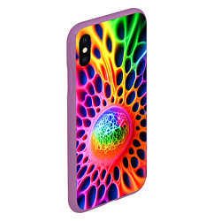 Чехол iPhone XS Max матовый Паутина абстракция, цвет: 3D-фиолетовый — фото 2