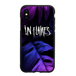 Чехол iPhone XS Max матовый In Flames neon monstera