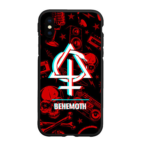 Чехол iPhone XS Max матовый Behemoth rock glitch / 3D-Черный – фото 1