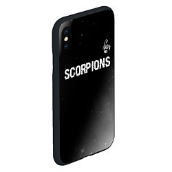 Чехол iPhone XS Max матовый Scorpions glitch на темном фоне: символ сверху, цвет: 3D-черный — фото 2