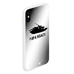 Чехол iPhone XS Max матовый Papa Roach glitch на светлом фоне, цвет: 3D-белый — фото 2