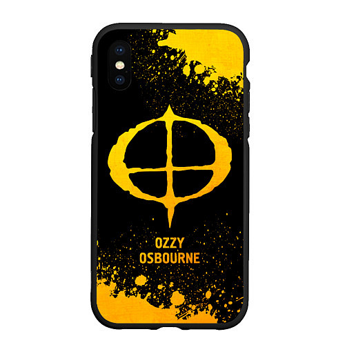 Чехол iPhone XS Max матовый Ozzy Osbourne - gold gradient / 3D-Черный – фото 1